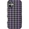 image:imageCasely iPhone 16 Case  Harlequin Midnight Diamond  Black and Purple  Bold Protective Design  MagSafe Compatible Design