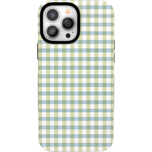 image:imageCasely iPhone 13 Pro Max Case  Pastel Picnic  Blue amp Green Gingham  Bold Protective Design  Compatible with MagSafe
