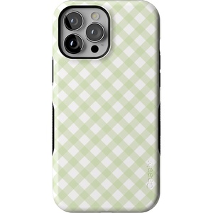 image:imageCasely iPhone 13 Pro Max Case  Sunday Best  Green Gingham  Compatible with MagSafe  Bold Protective Design