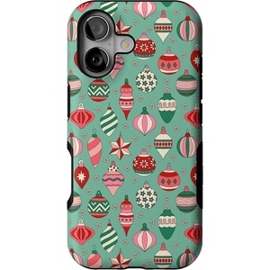 image:imageCasely iPhone 16 Case  All Decked Out  Festive Ornaments  Bold Protective Design  MagSafe Compatible Design
