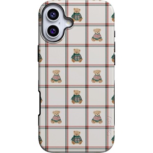 image:imageCasely iPhone 16 Case  Bear Hugs  Teddy Squares  Bold Protective Design  MagSafe Compatible Design