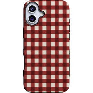 image:imageCasely iPhone 16 Case  Checked Twice  Red Plaid  Bold Protective Design  MagSafe Compatible Design