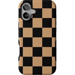image:imageCasely iPhone 16 Case  Fit Check  Black amp Brown Checkerboard  Bold Protective Design  MagSafe Compatible Design