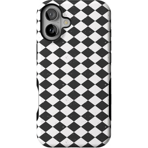 image:imageCasely iPhone 16 Case  Harlequin Salem Diamond  Black and White  Bold Protective Design  MagSafe Compatible Design