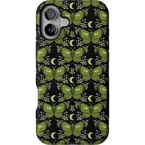 image:imageCasely iPhone 16 Case  Mystic Moths  Green Twilight  Bold Protective Design  MagSafe Compatible Design
