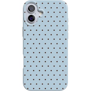 image:imageCasely iPhone 16 Case  On the Dot  Blue amp Brown Polka Dot  Compatible with MagSafe  Classic Ultra Slim Design