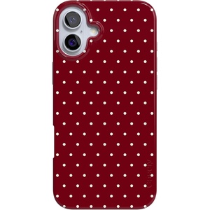 image:imageCasely iPhone 16 Case  On the Dot  Maroon Polka Dot  Compatible with MagSafe  Classic Ultra Slim Design