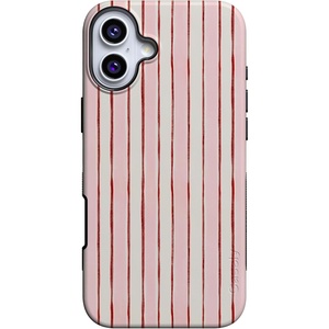 image:imageCasely iPhone 16 Case  Pretty in Pastel  Blush Stripes  Bold Protective Design  MagSafe Compatible Design