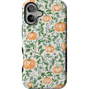 image:imageCasely iPhone 16 Case  Pumpkin Patch  Green Vines  Bold Protective Design  MagSafe Compatible Design