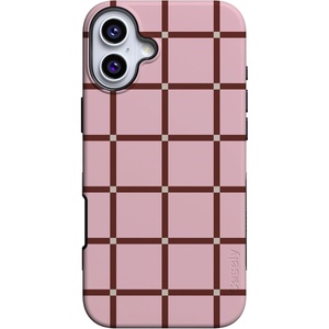 image:imageCasely iPhone 16 Case  Uptown Gridlock  Pink Checkerboard  Bold Protective Design  Compatible with MagSafe
