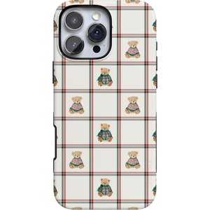 image:imageCasely iPhone 16 Pro Max Case  Bear Hugs  Teddy Squares  Bold Protective Design  MagSafe Compatible Design