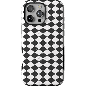 image:imageCasely iPhone 16 Pro Max Case  Harlequin Salem Diamond  Black and White  Bold Protective Design  MagSafe Compatible Design