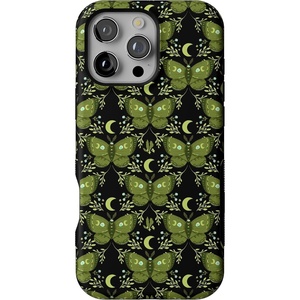image:imageCasely iPhone 16 Pro Max Case  Mystic Moths  Green Twilight  Bold Protective Design  MagSafe Compatible Design