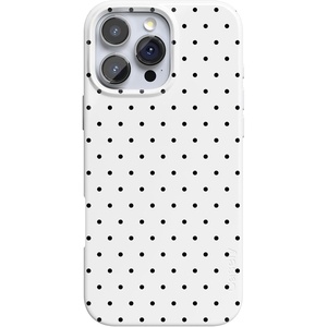 image:imageCasely iPhone 16 Pro Max Case  On the Dot  White Polka Dot  Compatible with MagSafe  Classic Ultra Slim Design