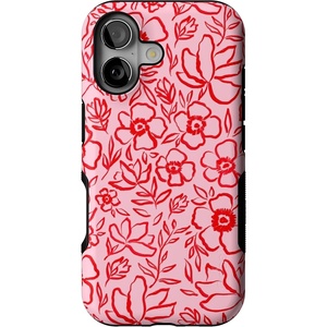 image:imageCasely iPhone 17 Case  Blush Garden  Floral Doodle  Bold Protective Design  Compatible with MagSafe