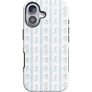 image:imageCasely iPhone 17 Case  Cottage Stripe  Blue Floral  Bold Protective Design  Compatible with MagSafe