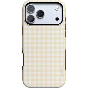 image:imageCasely iPhone 17 Pro Max Case  Pastel Picnic  Yellow Gingham  Bold Protective Design  Compatible with MagSafe