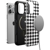 image:imageCasely iPhone 14 Pro Case  Harlequin Salem Diamond  Black and White  Bold Protective Design  MagSafe Compatible Design