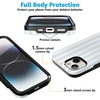 image:imageCasely iPhone 15 Plus Case  Blue Stripes  Sunday Best  Bold Protective Design  Compatible with MagSafe