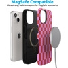 image:imageCasely iPhone 15 Plus Case  Vibe Check  Pink Checkerboard  Bold Protective Design  Compatible with MagSafe
