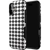 image:imageCasely iPhone 17 Case  Harlequin Salem Diamond  Black and White  Bold Protective Design  MagSafe Compatible Design