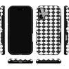 image:imageCasely iPhone 17 Case  Harlequin Salem Diamond  Black and White  Bold Protective Design  MagSafe Compatible Design