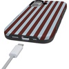 image:imageCasely iPhone 17 Case  Sunday in Brooklyn  Chocolate Blue Stripes  Bold Protective Design  Compatible with MagSafe