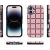 image:imageCasely iPhone 17 Case  Uptown Gridlock  Pink Checkerboard  Bold Protective Design  Compatible with MagSafe