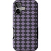 image:imageCasely iPhone 17 Case  Harlequin Midnight Diamond  Black and Purple  Bold Protective Design  MagSafe Compatible Design
