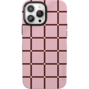 image:imageCasely iPhone 13 Pro Max Case  Uptown Gridlock  Pink Checkerboard  Bold Protective Design  Compatible with MagSafe