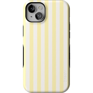 image:imageCasely iPhone 15 Plus Case  Butter Yellow Stripes  Sunday Best  Bold Protective Design  Compatible with MagSafe