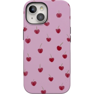 image:imageCasely iPhone 15 Plus Case  Very Cherry  Painted Cherries  Bold Protective Design  MagSafe Compatible Design