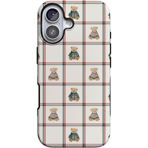 image:imageCasely iPhone 17 Case  Bear Hugs  Teddy Squares  Bold Protective Design  MagSafe Compatible Design