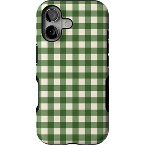 image:imageCasely iPhone 17 Case  Checked Twice  Green Plaid  Bold Protective Design  MagSafe Compatible Design