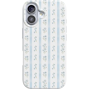 image:imageCasely iPhone 17 Case  Cottage Stripe  Blue Floral  Compatible with MagSafe  Classic Ultra Thin Design