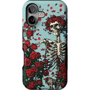 image:imageCasely iPhone 17 Case  Forever Grateful  Grateful Dead Skeleton Floral  Bold Protective Design  Compatible with MagSafe
