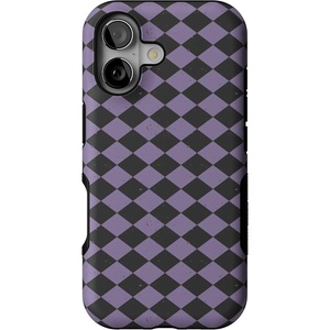 image:imageCasely iPhone 17 Case  Harlequin Midnight Diamond  Black and Purple  Bold Protective Design  MagSafe Compatible Design