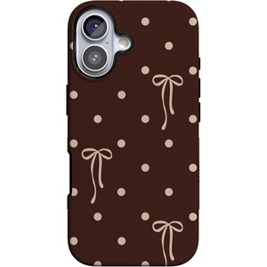 image:imageCasely iPhone 17 Case  Teddy Bows  Brown Polka Dot  Bold Protective Design  MagSafe Compatible Design