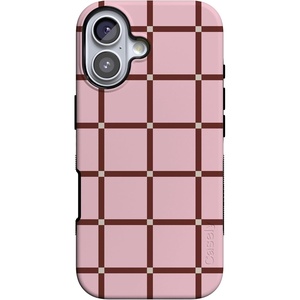 image:imageCasely iPhone 17 Case  Uptown Gridlock  Pink Checkerboard  Bold Protective Design  Compatible with MagSafe