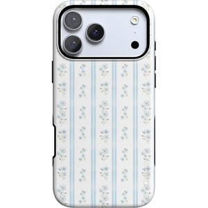 image:imageCasely iPhone 17 Pro Max Case  Cottage Stripe  Blue Floral  Bold Protective Design  Compatible with MagSafe