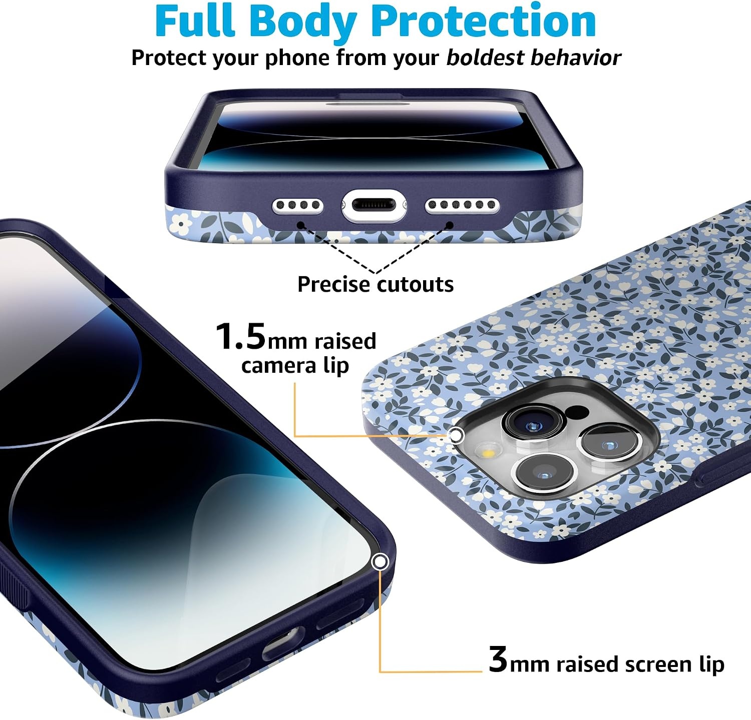 image:imageCasely iPhone 15 Pro Case  Picking Daisies  Cottagecore  Bold Protective Design  Compatible with MagSafe