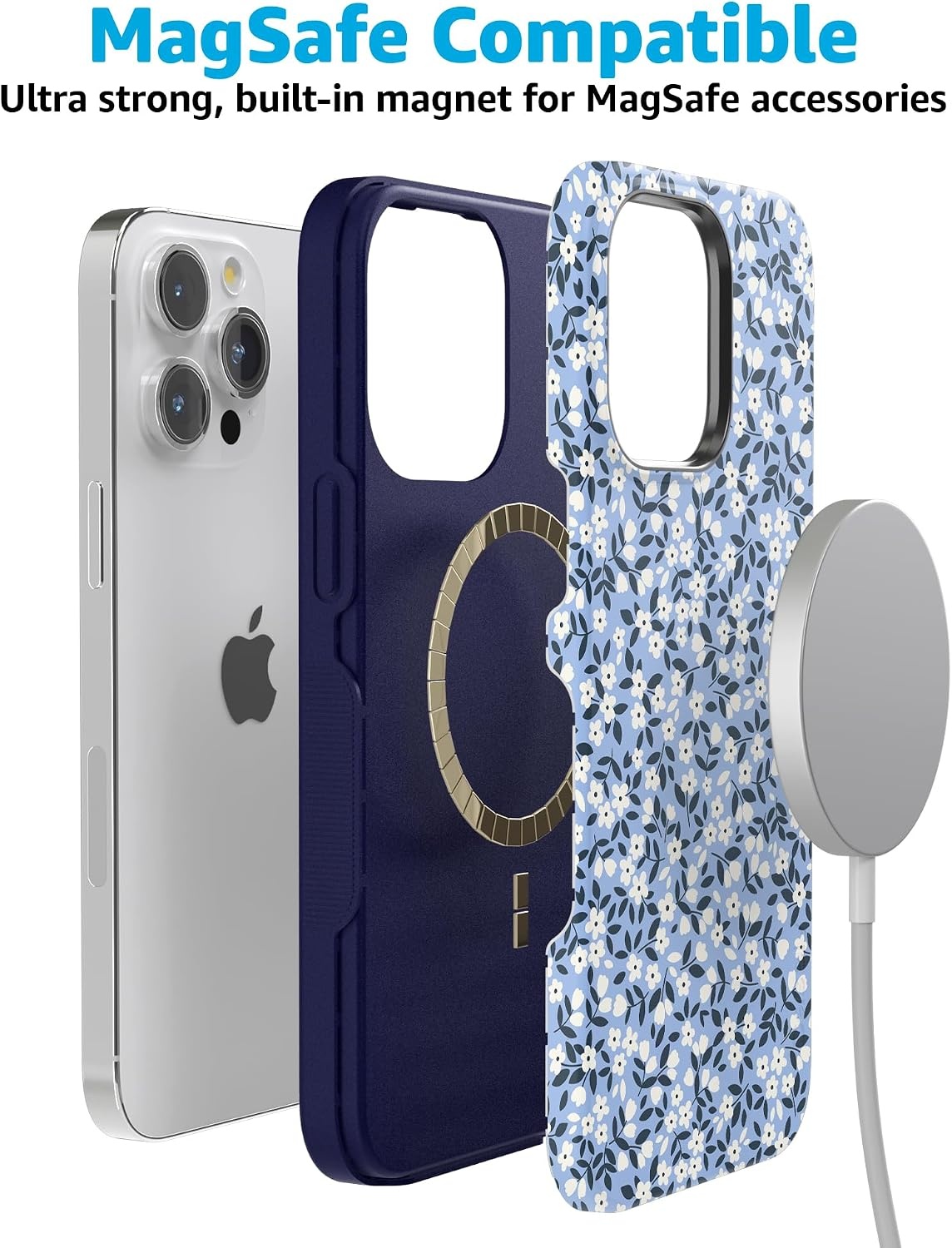 image:imageCasely iPhone 15 Pro Case  Picking Daisies  Cottagecore  Bold Protective Design  Compatible with MagSafe
