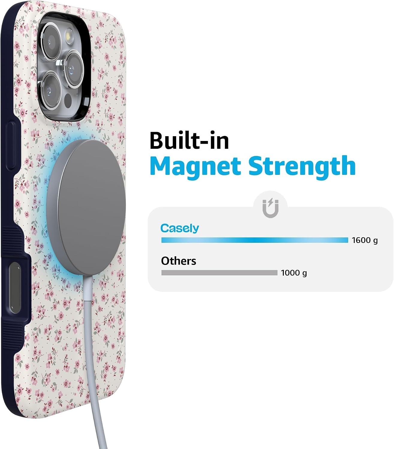 image:imageCasely iPhone 16 Pro Case  Cottage Charm  Cottagecore  Bold Protective Design  Compatible with MagSafe