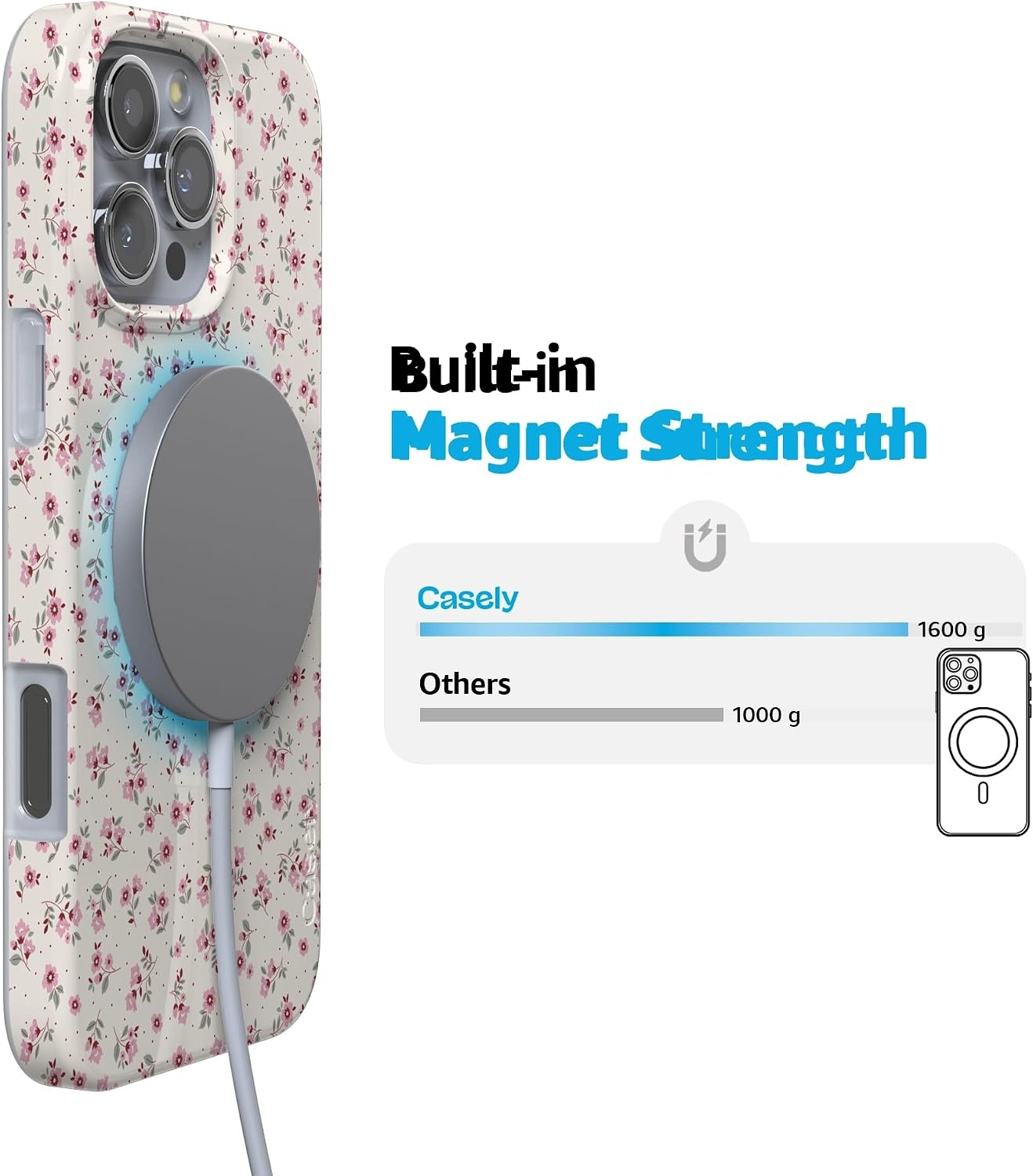 image:imageCasely iPhone 16 Pro Case  Cottage Charm  Cottagecore  Compatible with MagSafe  Classic Ultra Slim Design