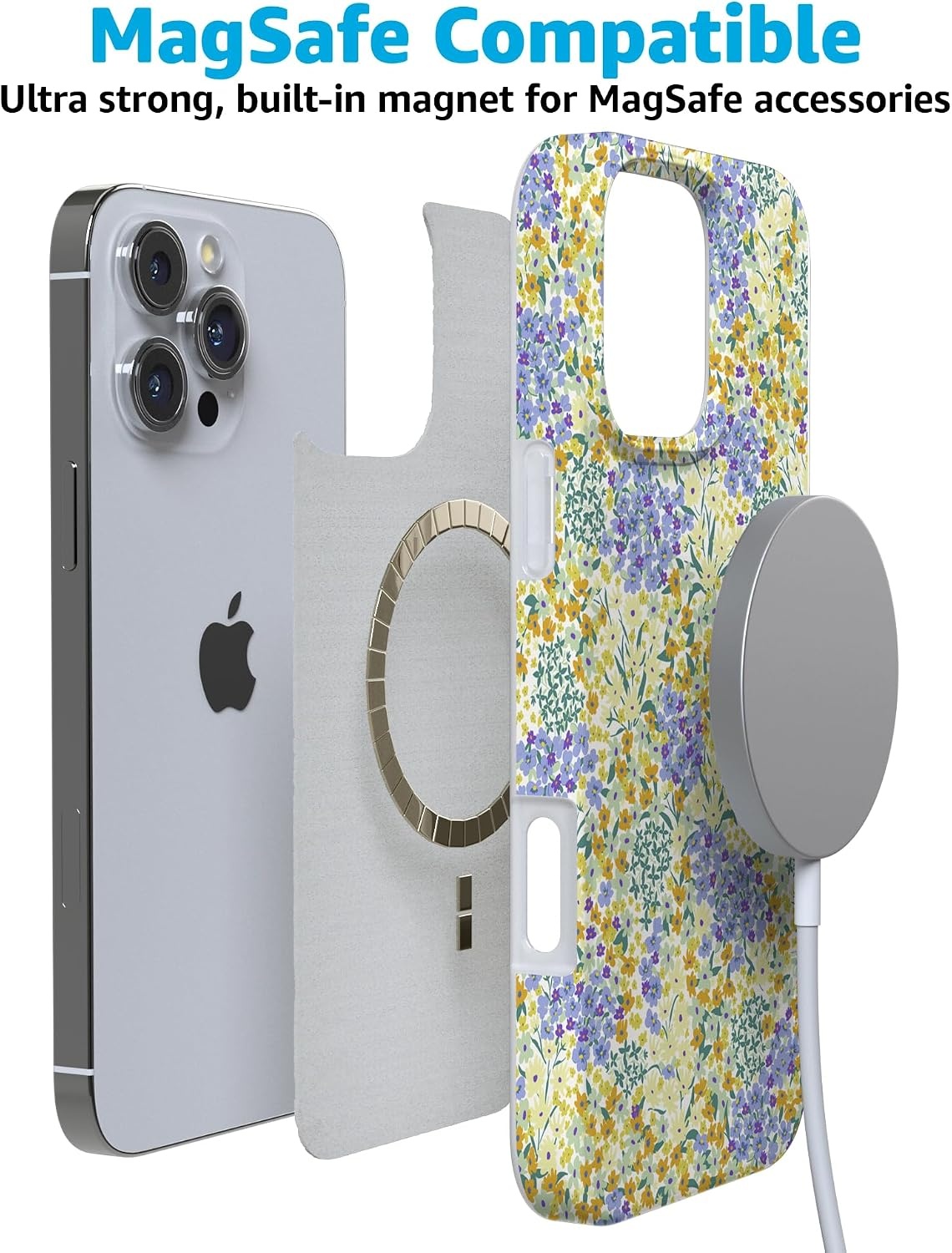 image:imageCasely iPhone 16 Pro Max Case  Be Mine  Tiny Hearts  Compatible with MagSafe  Classic Ultra Slim DesignDream Garden  Cottagecore