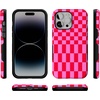 image:imageCasely iPhone 14 Pro Max Case  Vibe Check  Pink Checkerboard  Bold Protective Design  Compatible with MagSafe