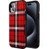 image:imageCasely iPhone 15 Case  As if  Red Plaid  Bold Protective Design  MagSafe Compatible Design