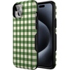 image:imageCasely iPhone 15 Case  Checked Twice  Green Plaid  Bold Protective Design  MagSafe Compatible Design