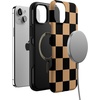image:imageCasely iPhone 15 Case  Fit Check  Black amp Brown Checkerboard  Bold Protective Design  MagSafe Compatible Design