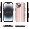 image:imageCasely iPhone 15 Case  Pretty in Pastel  Blush Stripes  Bold Protective Design  MagSafe Compatible Design